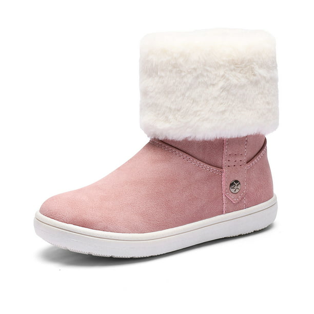 Brown, US Size:11 Winter Kids Warm Plus Velvet Non-Slip Fashion Casual Shoes Girls Boys Snow Boots 